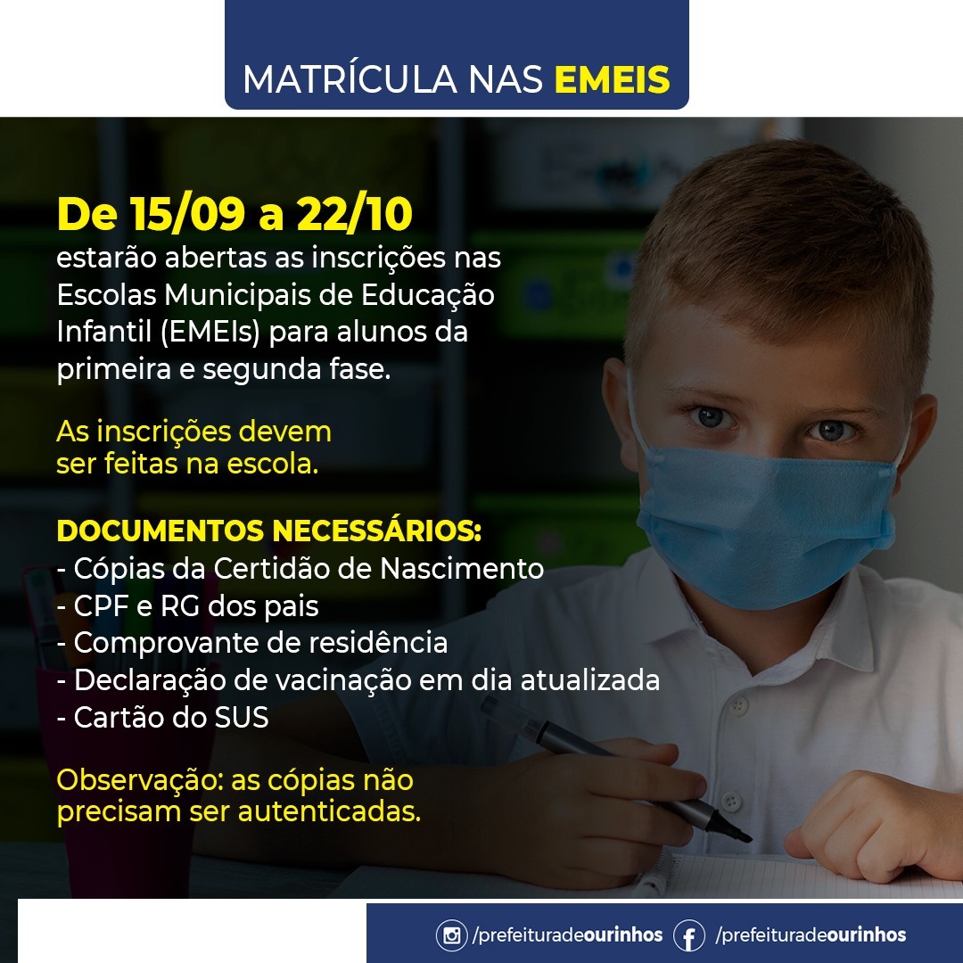 Prefeitura De Ourinhos Abre Inscri Es Nas Escolas Municipais De